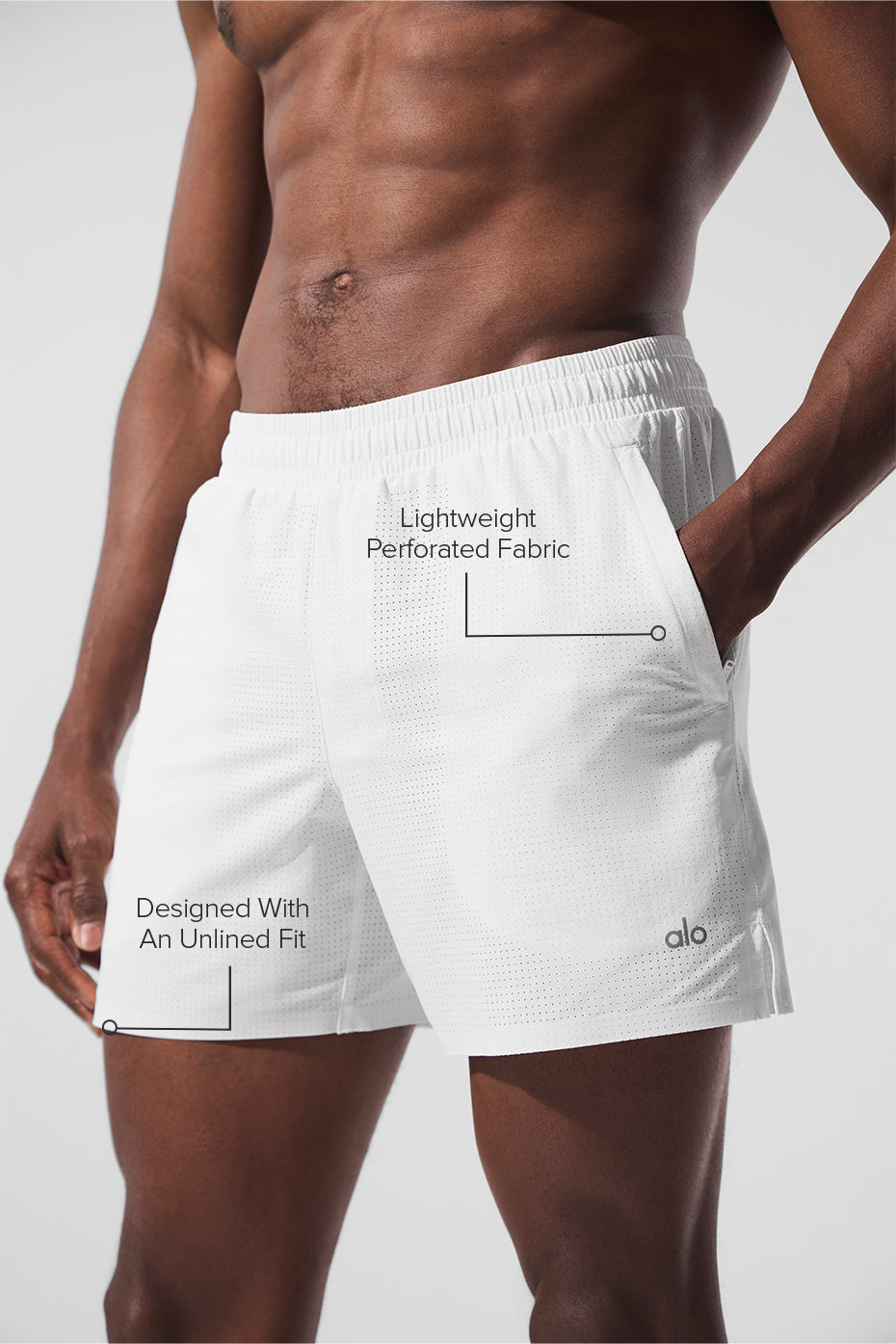 Alo Yoga 5" Traction Running Short - White
