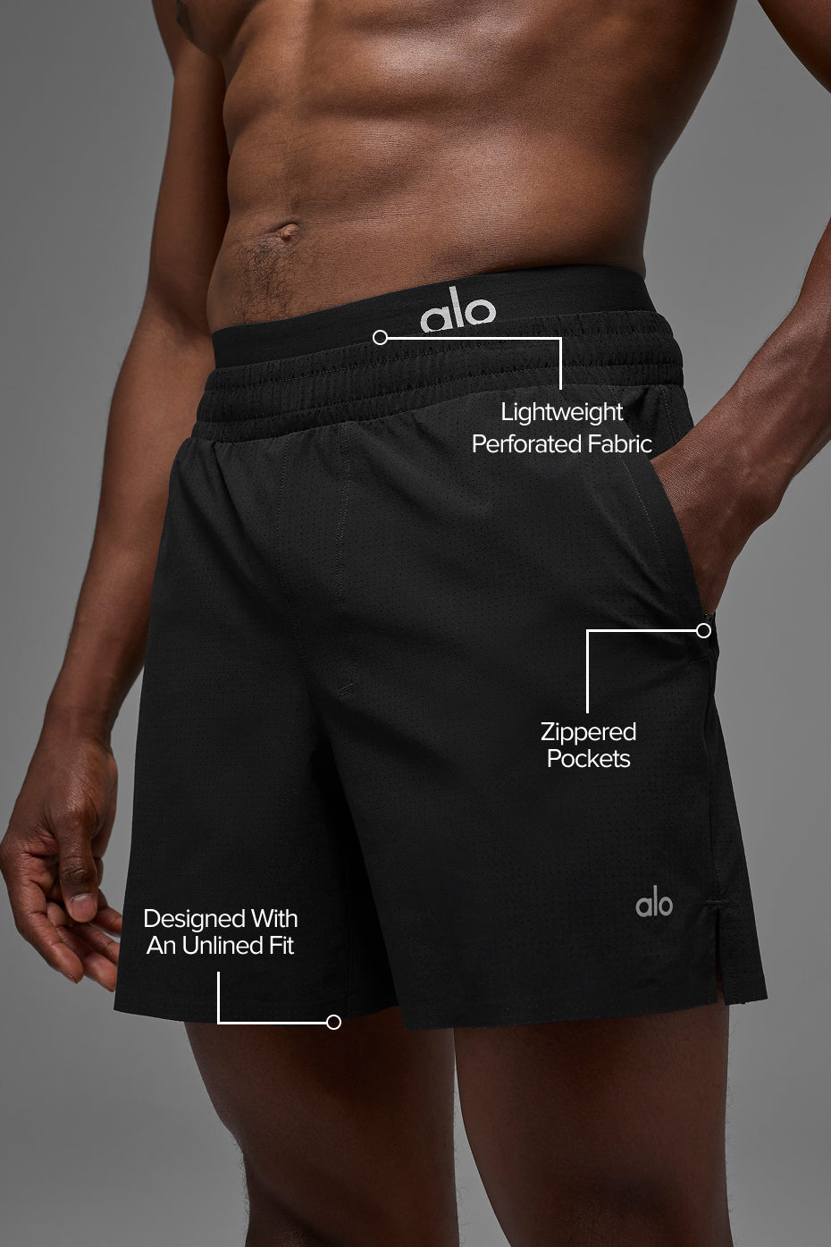 Alo Yoga 5" Traction Running Short - Black