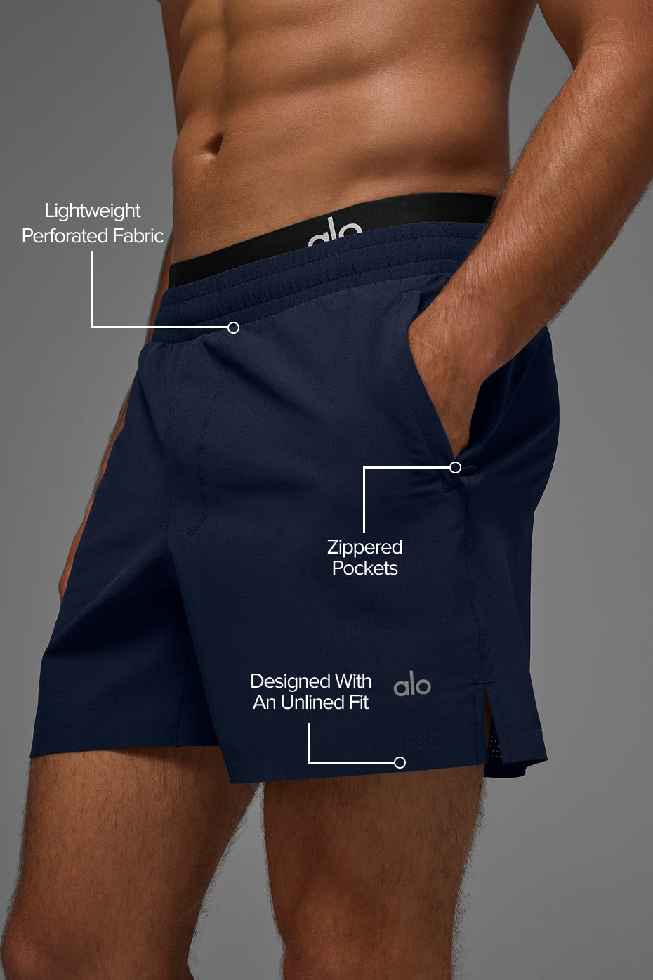 Alo Yoga 5" Traction Running Short - Navy