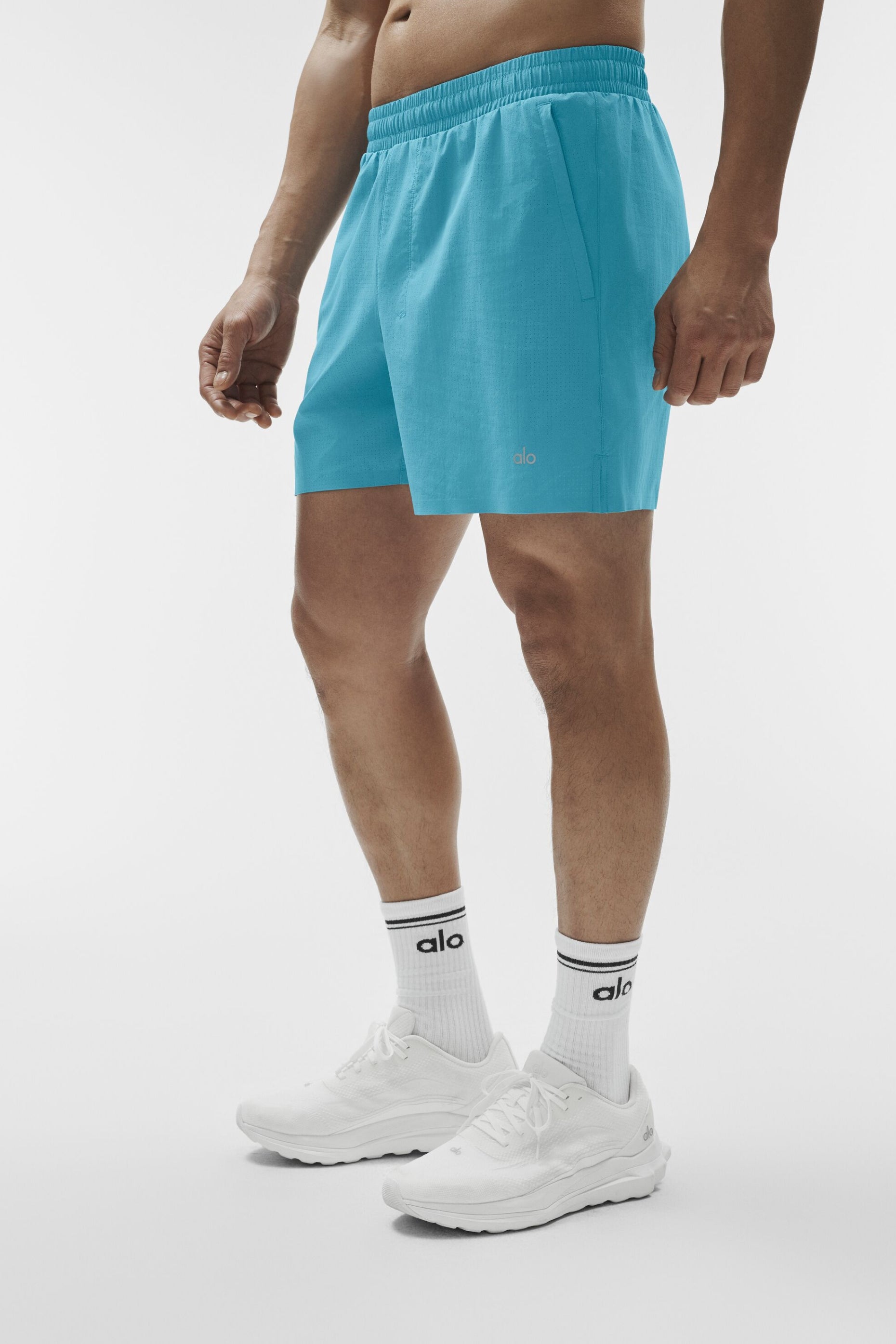 Alo Yoga 5" Traction Running Short - Blue Breeze