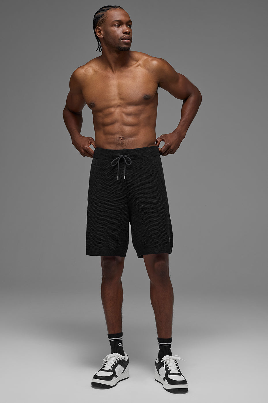 Alo Yoga 7" Sports Club Sweater Knit Short - Black