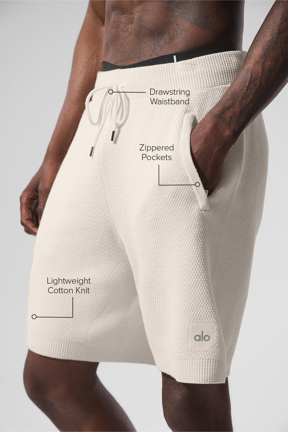 Alo Yoga 7" Sports Club Sweater Knit Short - Ivory
