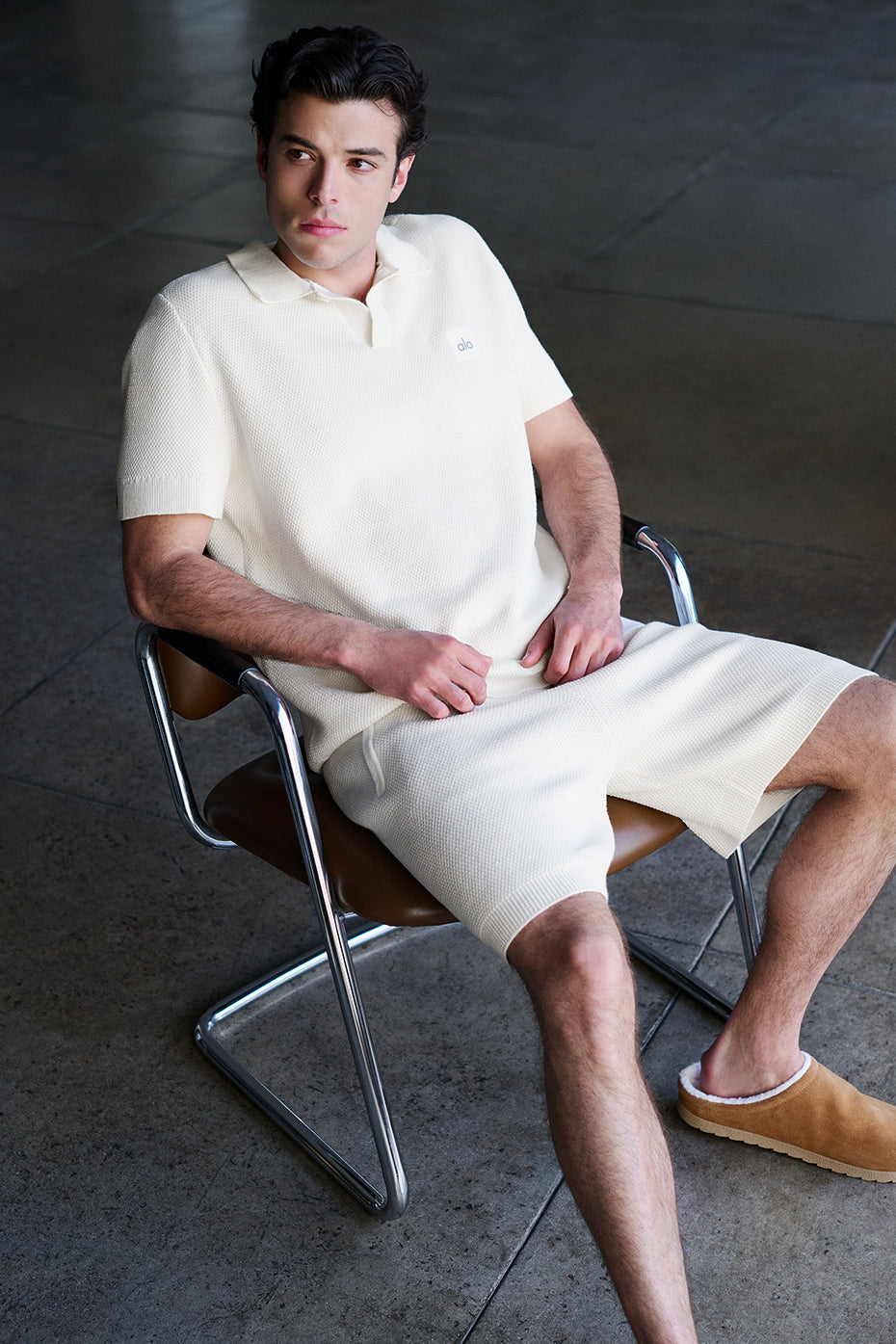 Alo Yoga 7" Sports Club Sweater Knit Short - Ivory