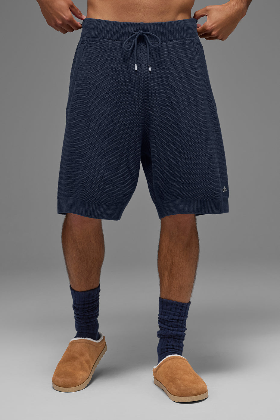 Alo Yoga 7" Sports Club Sweater Knit Short - Navy