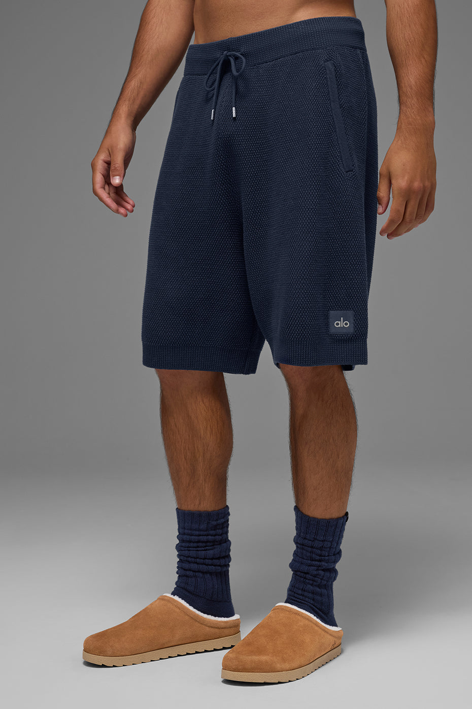 Alo Yoga 7" Sports Club Sweater Knit Short - Navy