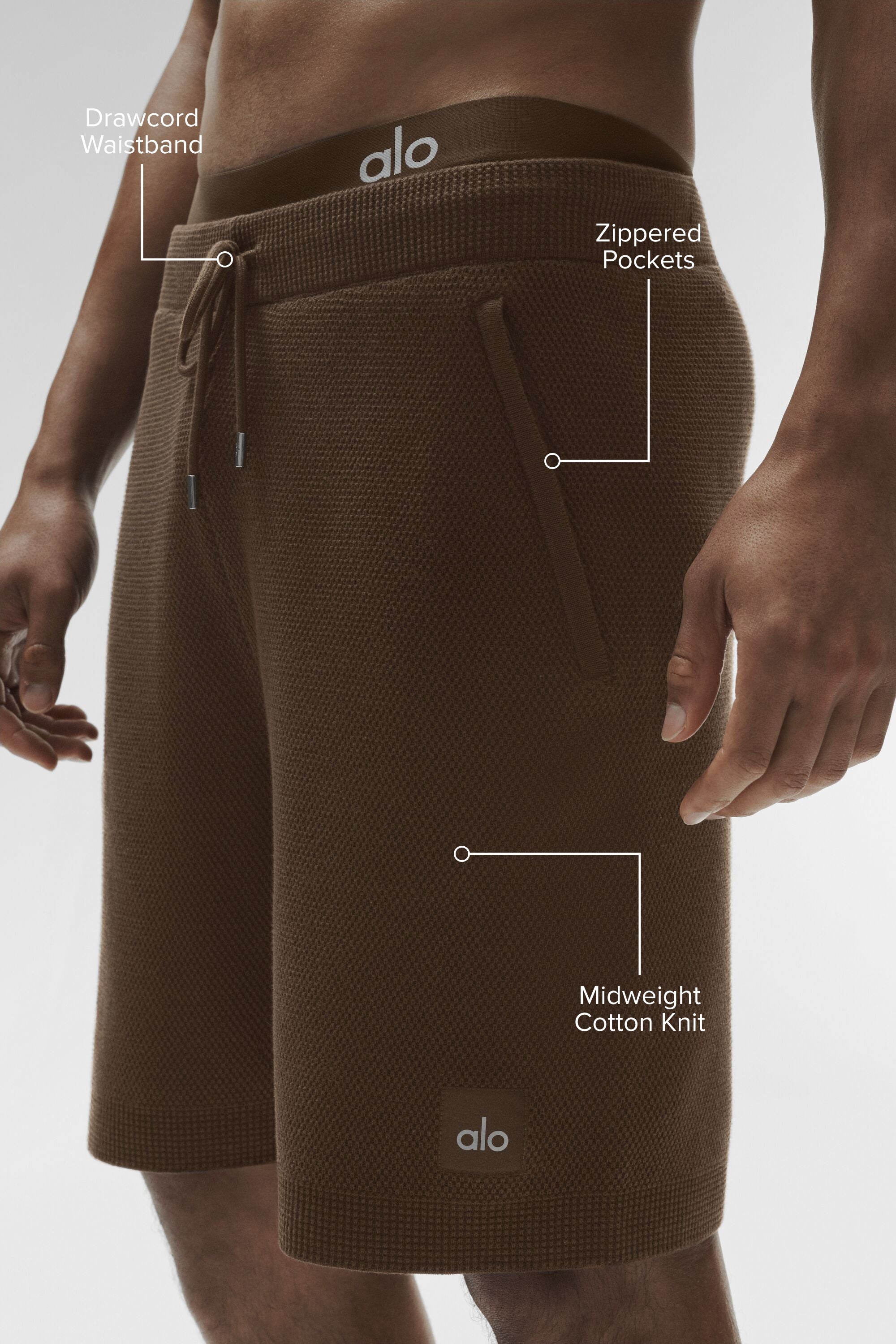 Alo Yoga 7" Sports Club Sweater Knit Short - Espresso