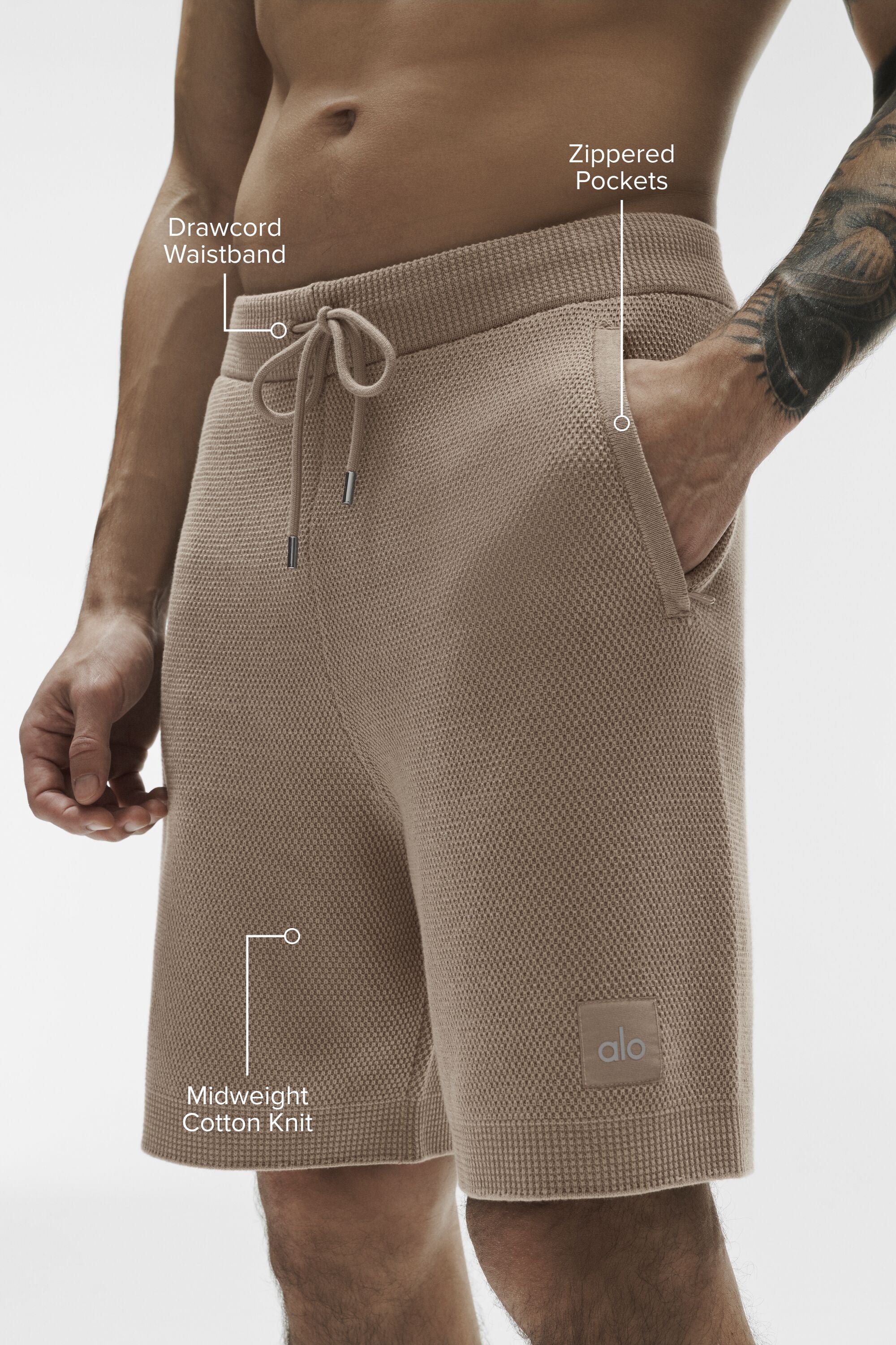 Alo Yoga 7" Sports Club Sweater Knit Short - Gravel