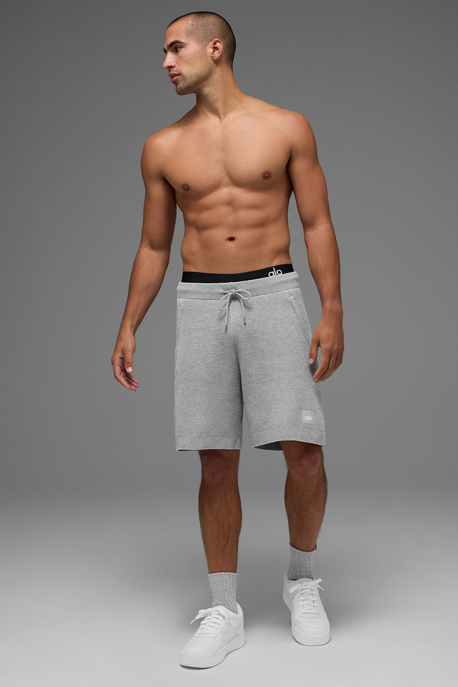 Alo Yoga 7" Sports Club Sweater Knit Short - Athletic Heather Grey