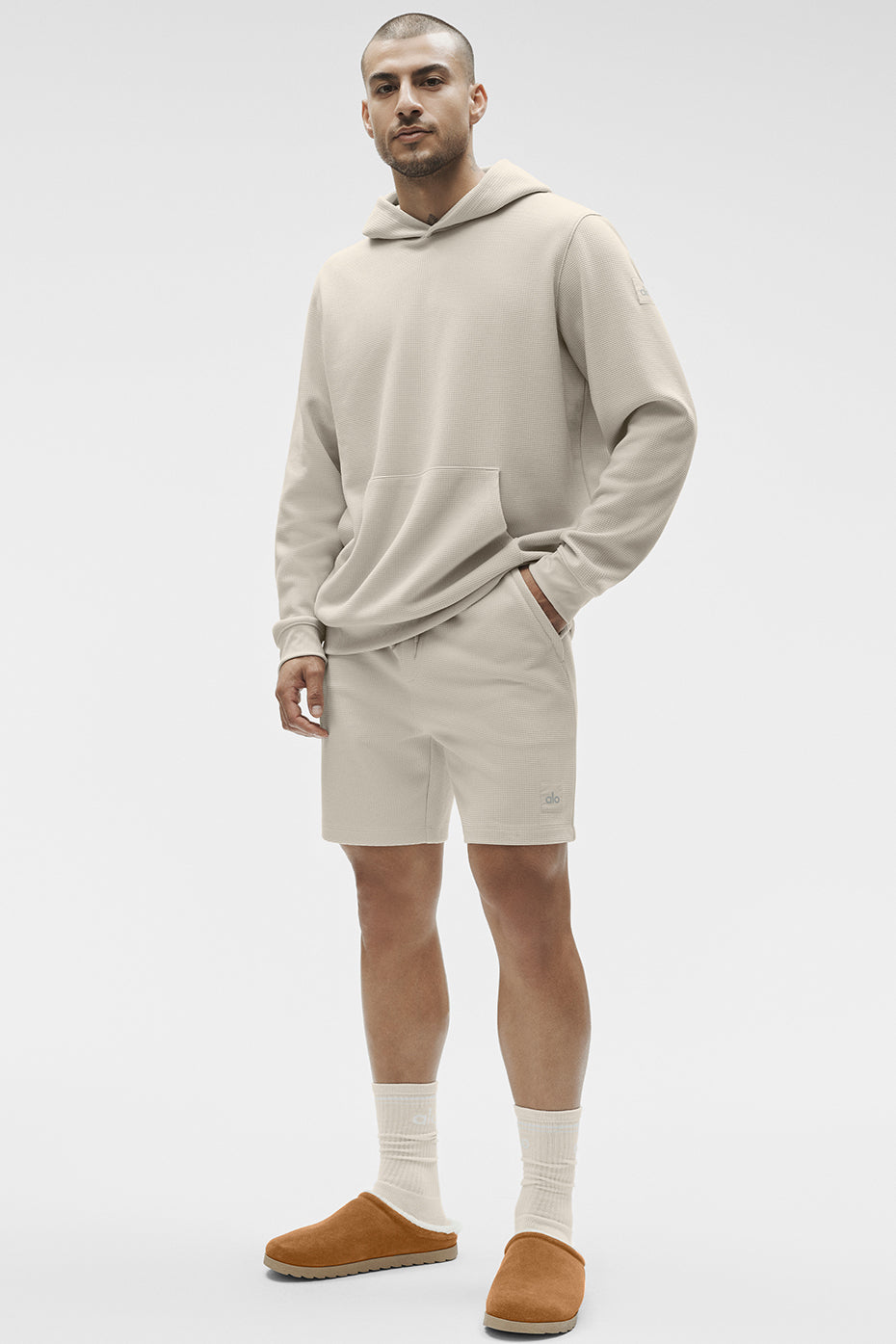 Alo Yoga 7" Waffle Lounge Short - Bone