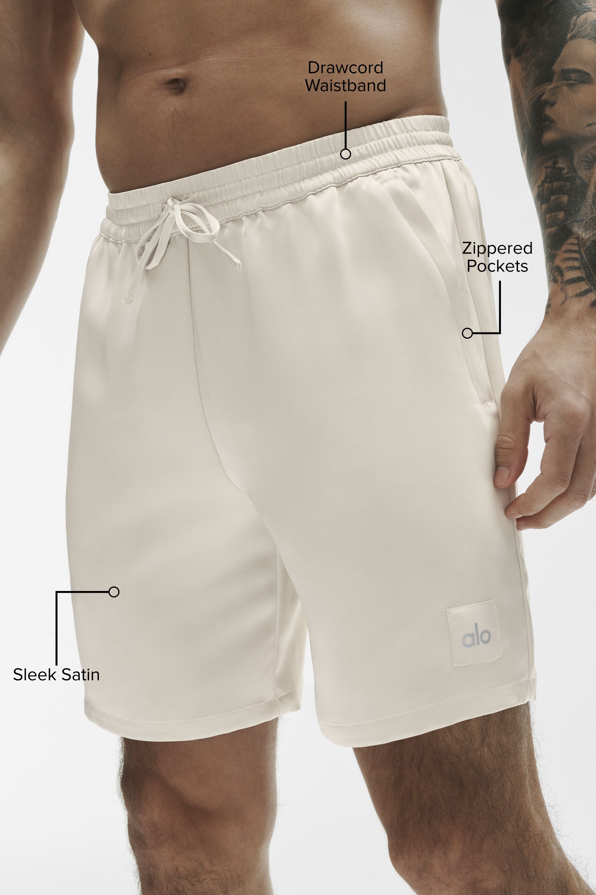 Alo Yoga 7" Satin Horizon Short - Bone