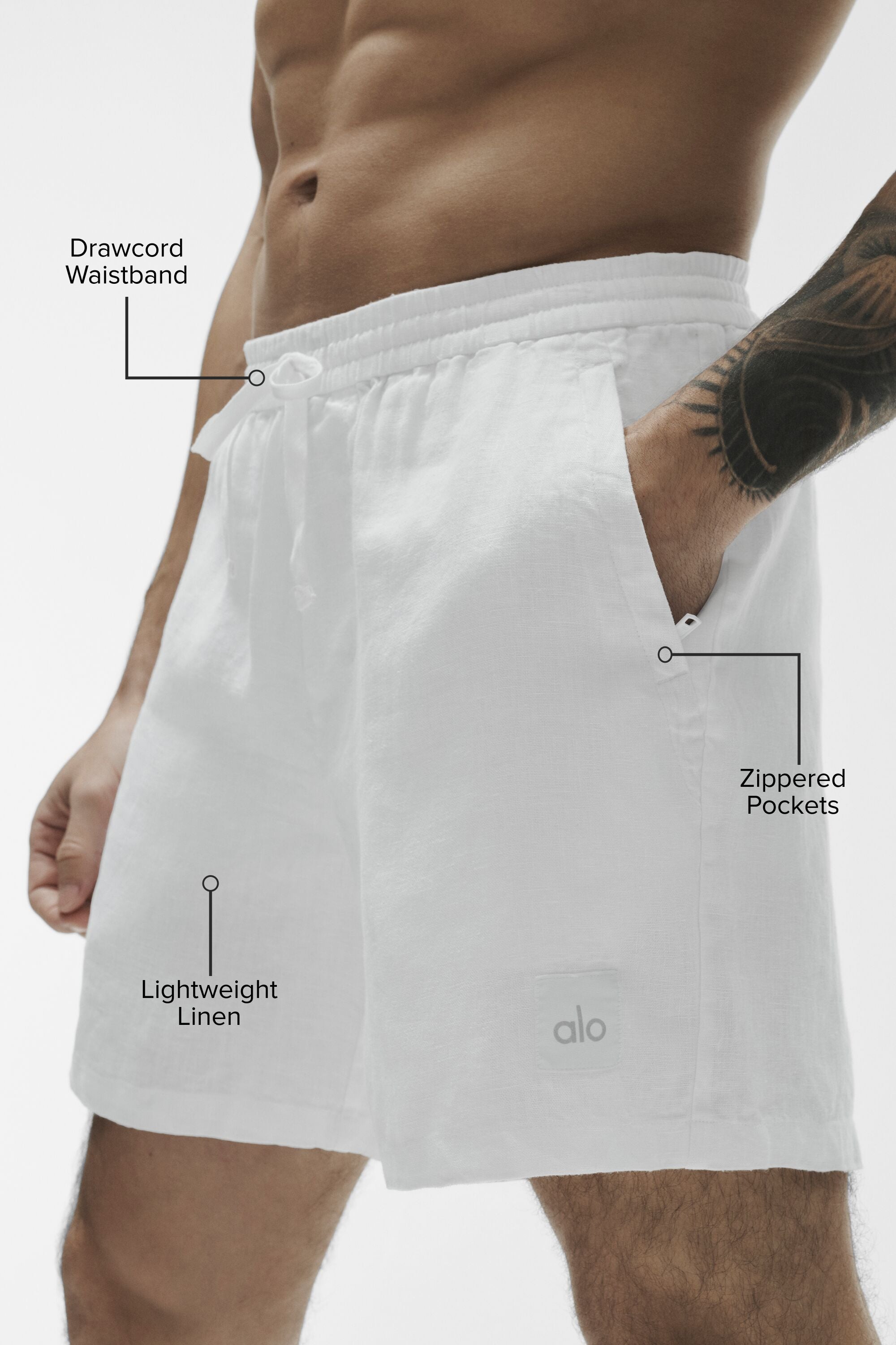 Alo Yoga 7" Linen Days Short - White