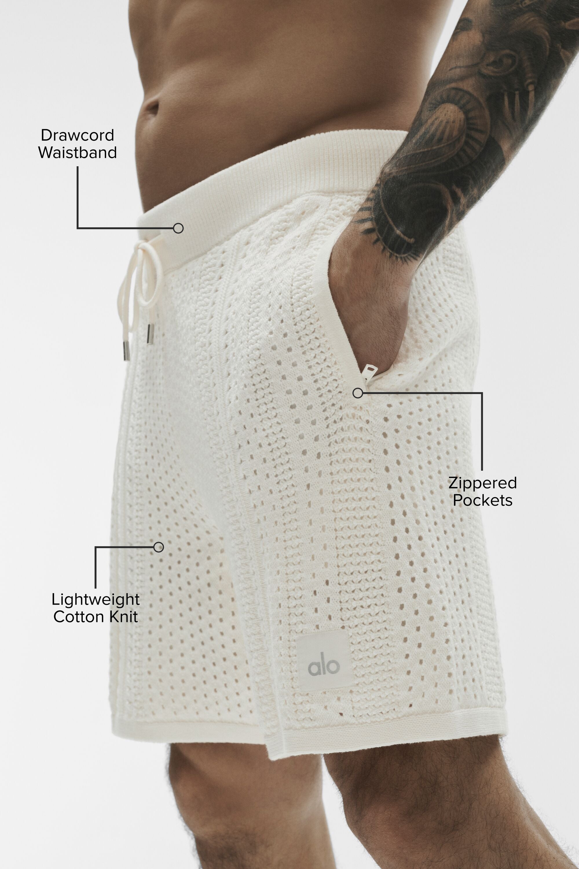 Alo Yoga 7" Coastline Knit Short - Ivory