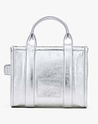 Marc Jacobs The Metallic Leather Small Tote Bag Metallic Silver