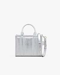Marc Jacobs The Monogram Metallic Small Tote Bag Silver/bright White