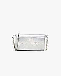 Marc Jacobs The Metallic Leather Chain Mini Bag Silver