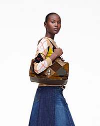 Marc Jacobs The Suede Patchwork Large Dual Bag Brown Multi