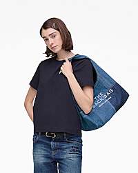 Marc Jacobs The Patchwork Denim Sack Bag Blue Denim