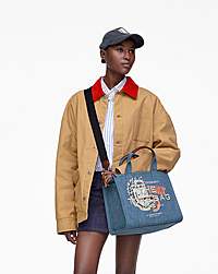 Marc Jacobs The A.p.c. X Marc Jacobs Denim Medium Tote Bag Washed Indigo