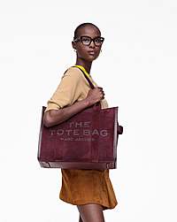Marc Jacobs The Suede Large Tote Bag Dark Plum
