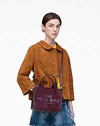 Marc Jacobs The Suede Small Tote Bag Dark Plum