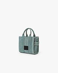 Marc Jacobs The Washed Monogram Denim Crossbody Tote Bag Sun Faded Denim