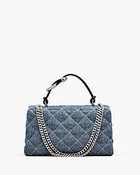 Marc Jacobs The Quilted Denim Dual Convertible Shoulder Bag Light Wash Indigo