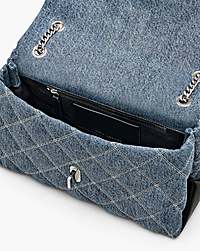 Marc Jacobs The Quilted Denim Dual Convertible Shoulder Bag Light Wash Indigo