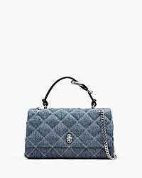 Marc Jacobs The Quilted Denim Dual Convertible Shoulder Bag Light Wash Indigo