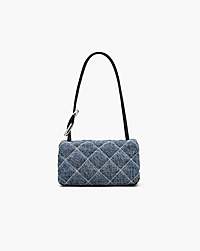Marc Jacobs The Quilted Denim Mini Dual Shoulder Bag Light Wash Indigo