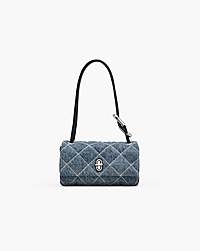 Marc Jacobs The Quilted Denim Mini Dual Shoulder Bag Light Wash Indigo