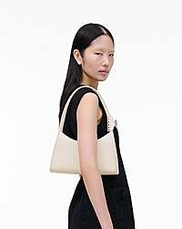 Marc Jacobs The Glam Claw Clip Shoulder Bag Cotton White
