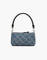 Marc Jacobs The Quilted Denim Snapshot Convertible Shoulder Bag Light Wash Indigo