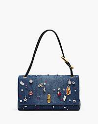 Marc Jacobs The Trinket Charm Denim Large Dual Bag Medium Wash Multi