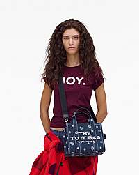 Marc Jacobs The Bandana Canvas Small Tote Bag Navy Multi