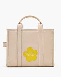 Marc Jacobs The Daisy Script Canvas Medium Tote Bag Cloud White Multi