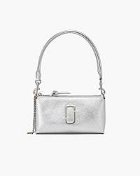 Marc Jacobs The Metallic Snapshot Convertible Shoulder Bag Silver