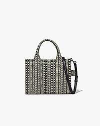 Marc Jacobs The Monogram Leather Small Tote Bag Black/white