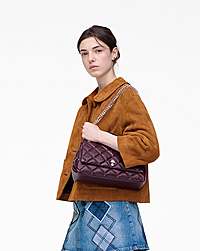 Marc Jacobs The Quilted Dual Convertible Shoulder Bag Dark Plum