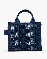 Marc Jacobs The Crystal Denim Crossbody Tote Bag Dark Wash Crystal