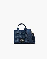 Marc Jacobs The Crystal Denim Crossbody Tote Bag Dark Wash Crystal