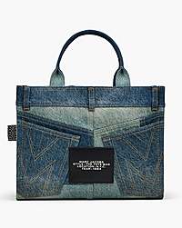 Marc Jacobs The Deconstructed Denim Medium Tote Bag Indigo Multi