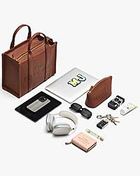 Marc Jacobs The Leather Medium Tote Bag Cement