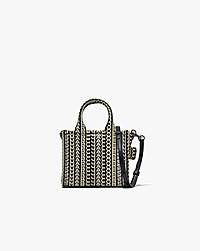 Marc Jacobs The Monogram Leather Crossbody Tote Bag Black/white