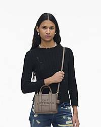 Marc Jacobs The Leather Crossbody Tote Bag Cement