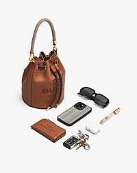 Marc Jacobs The Leather Bucket Bag Cotton/silver