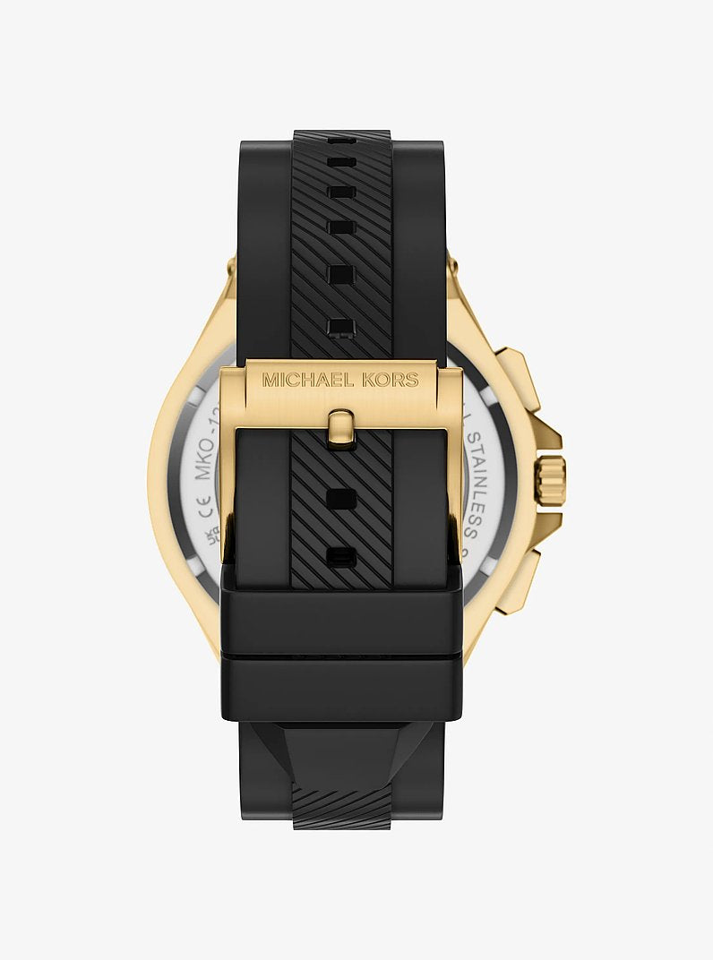 Michael Kors Oversized Lennox Gold-Tone and Silicone Watch Gold