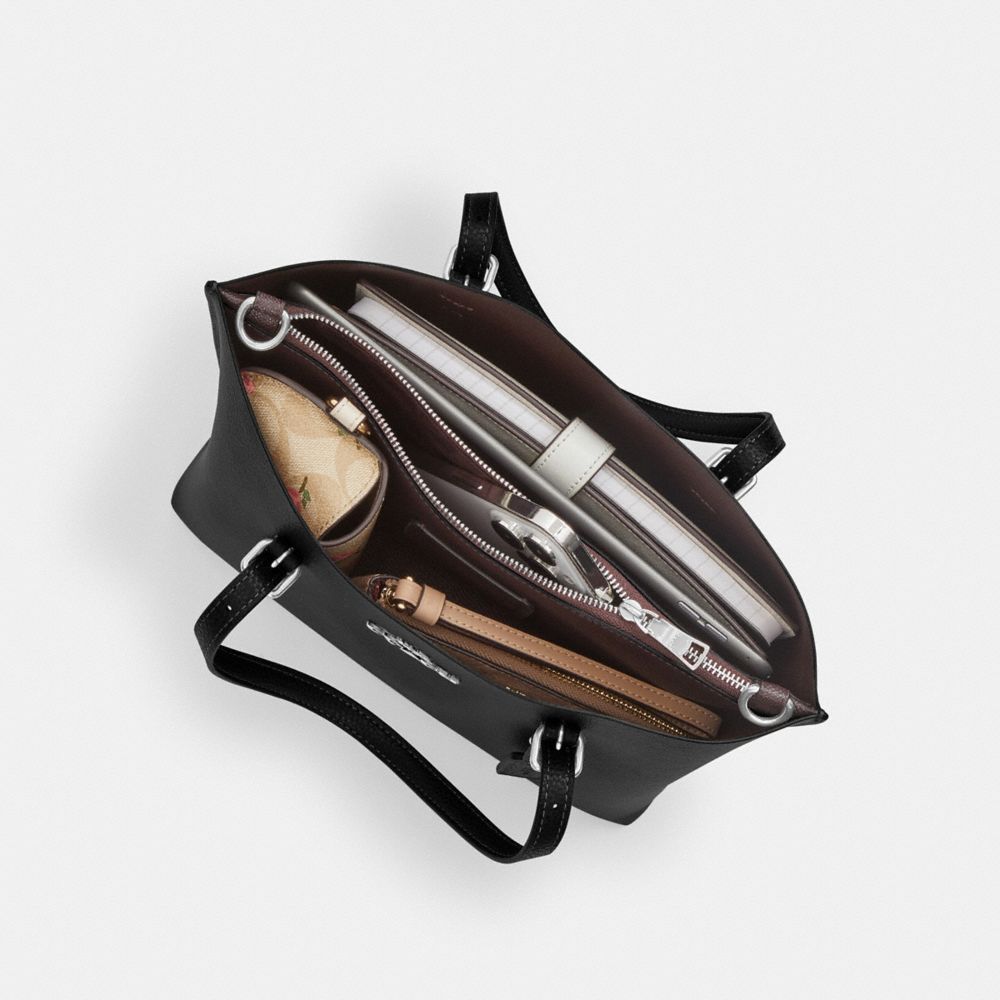 Coach Mollie Tote Bag 25 In Signature Canvas Gold Walnut Black