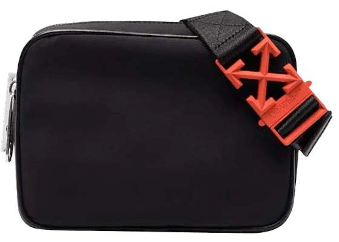 off-white arrow plaque nylon bum bag black/orange
