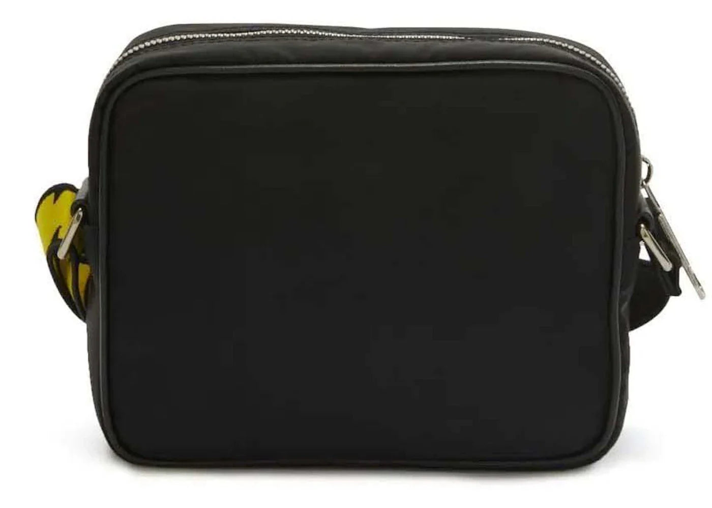 off-white logo-print shoulder bag black/yellow