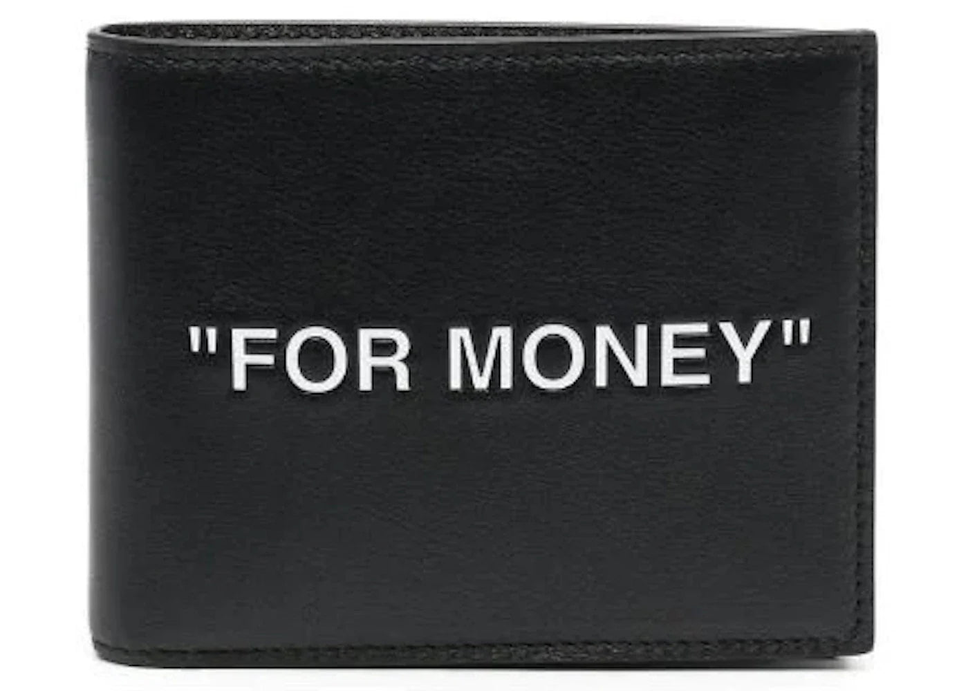 off-white quote "for money" bifold wallet black/white